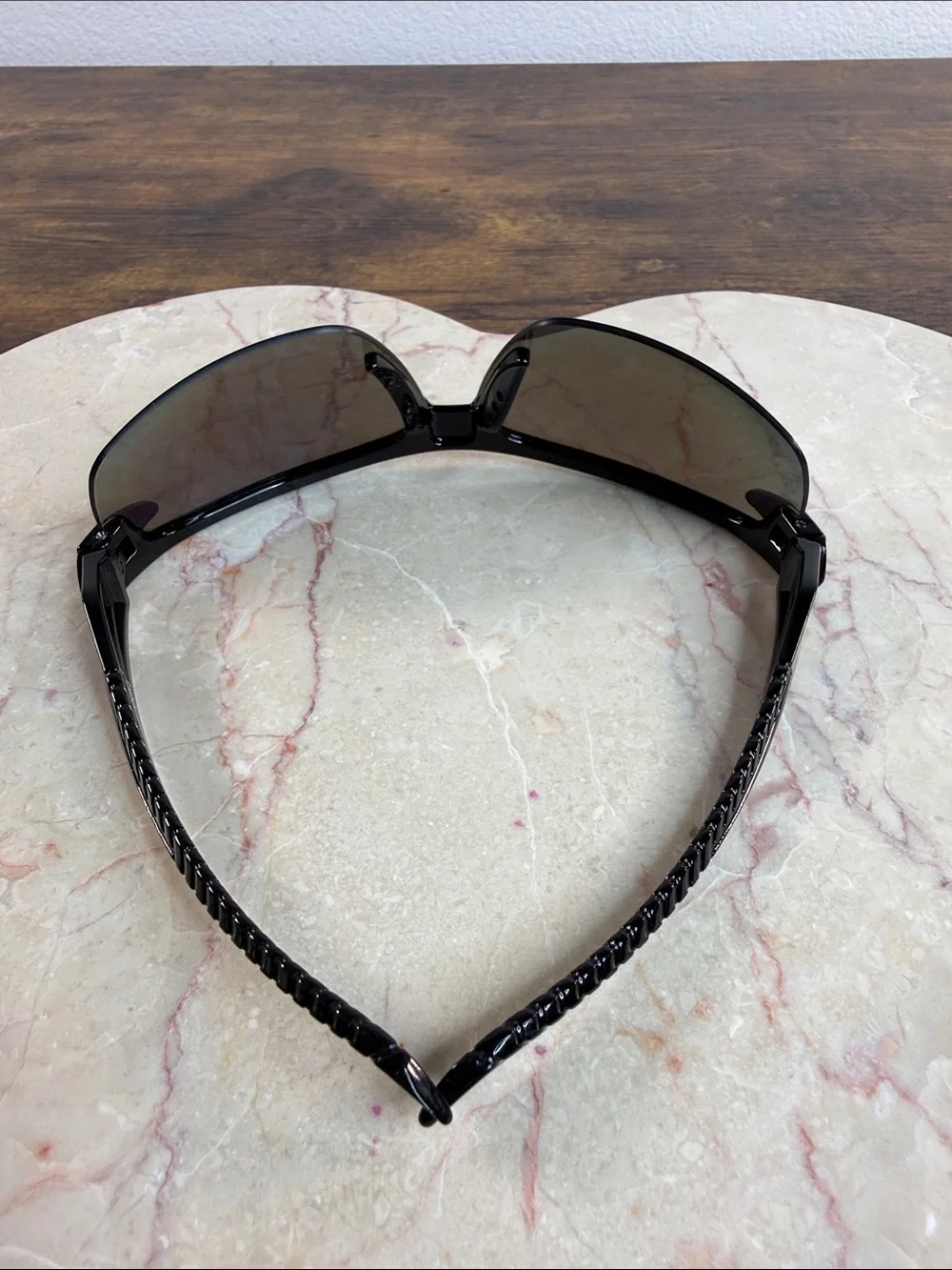 Men's Black Sports Sunglasses with Blue Mirrored Lenses